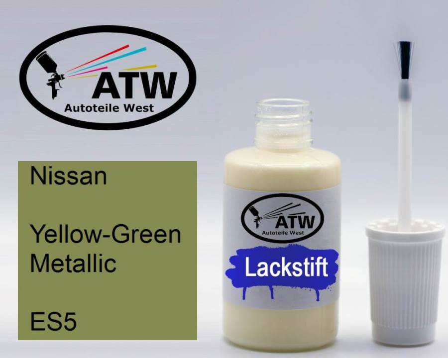 Nissan, Yellow-Green Metallic, ES5: 20ml Lackstift, von ATW Autoteile West.